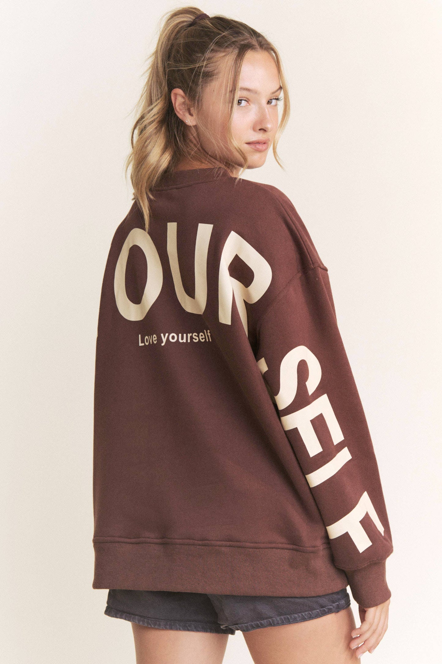 "Be Yourself" Oversized Sweatshirt