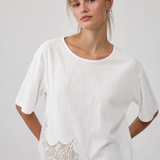 Slub Knit Lace Hem Tee - RTK1154