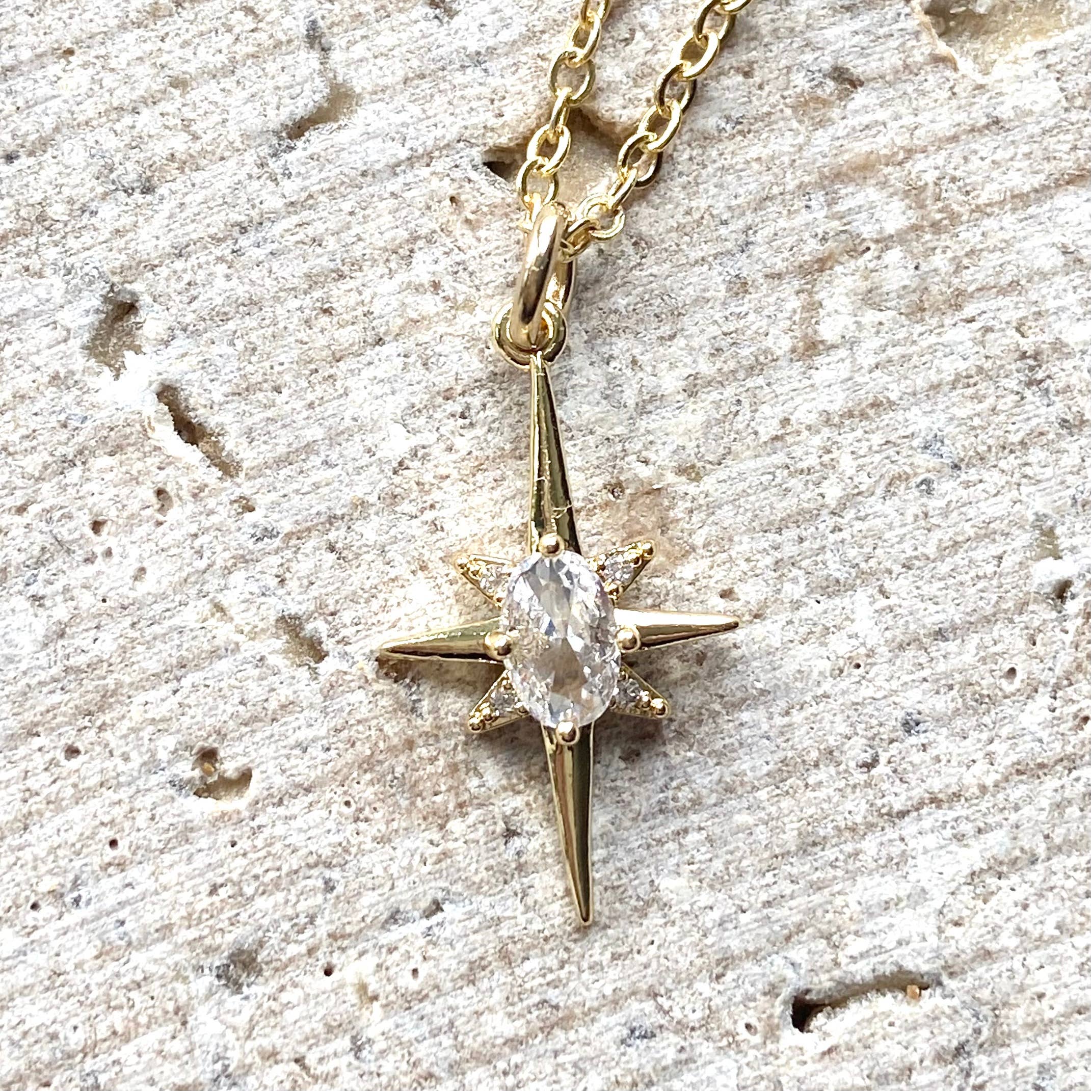 Simple Gold Starburst Necklace