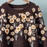 Daisy Embroidered Floral Knit Sweater