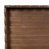 Wood scallop tray home decor, 13x9x2, espresso - 17008
