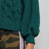 Floral Handmade Buttons Velvet Chenille Sweater Hoodie Top