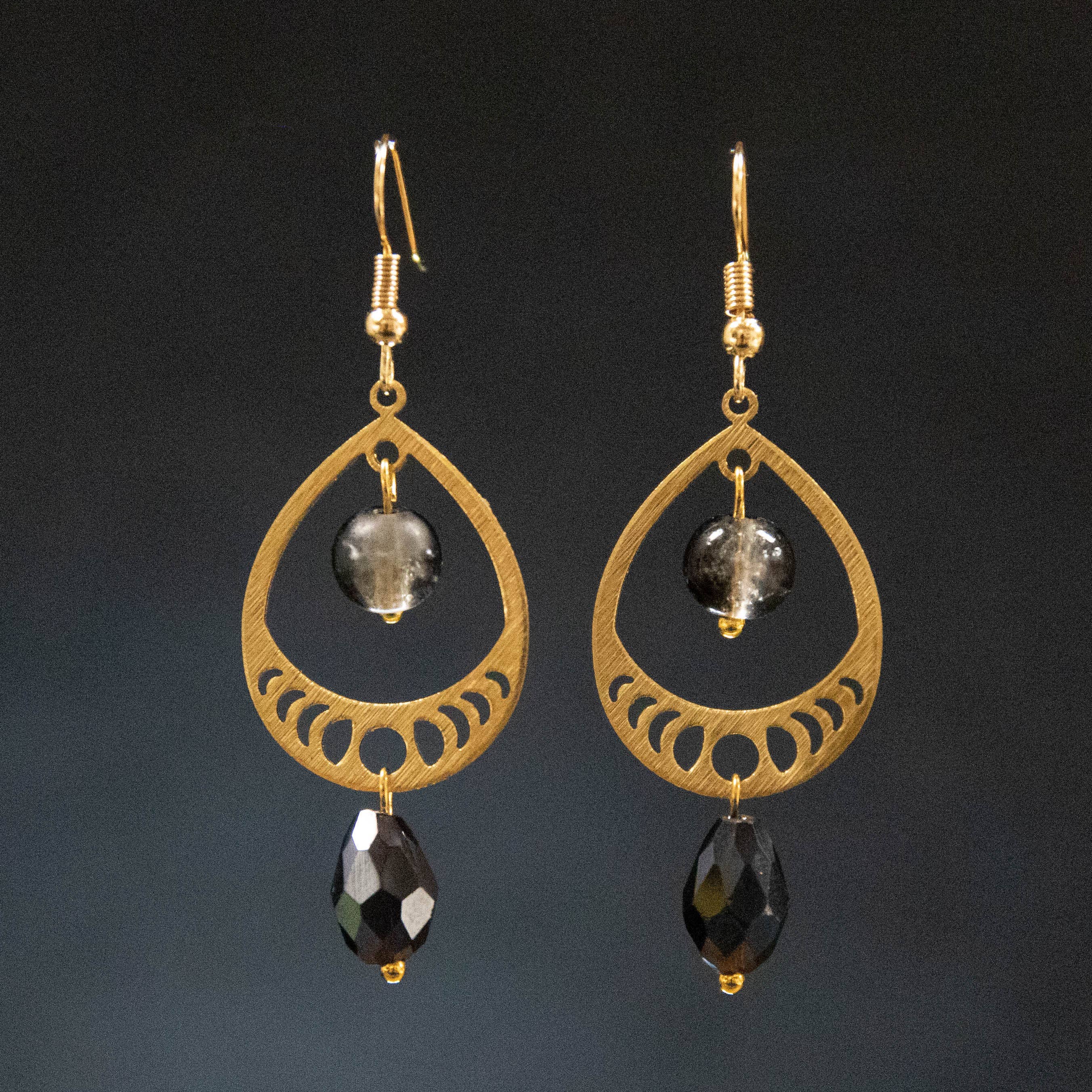 Oval Moon Phase Earrings