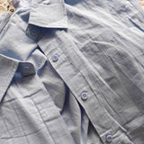 Cotton linen blend button down shirt