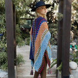 Western Colorful Crochet Patterned Ruana - The Original!