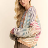 Pastel Rainbow Stripe Cardigan