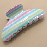 JUMBO STRIPE PLAID OVAL HAIR CLAW CLIPS | 40H1069