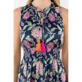 Tassel Tie Sleeveless Floral Dress