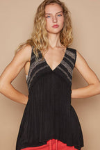 Lace Trim Babydoll Knit Top