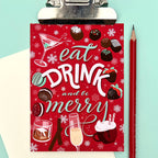 "Eat, Drink, and Be Merry" - A2 Holiday Card