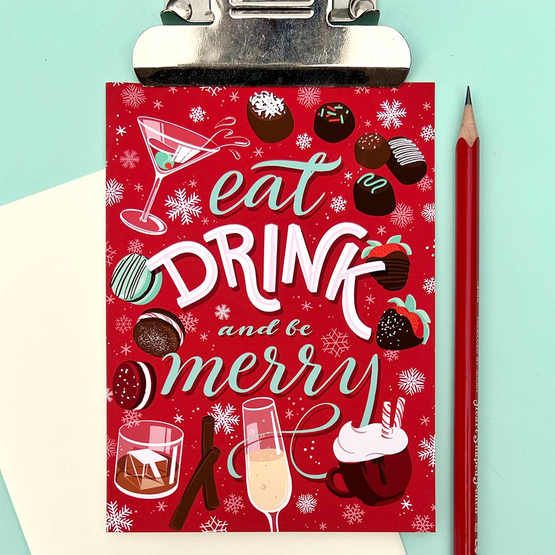 "Eat, Drink, and Be Merry" - A2 Holiday Card