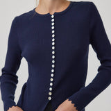 Button Ribbed Knit Cardigan - RTK1133