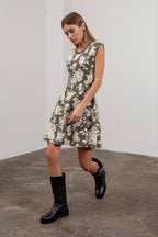 Floral Print Midi Sweater Dress