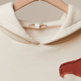 Abstract Patch Hoodie with Kangaroo Pocket