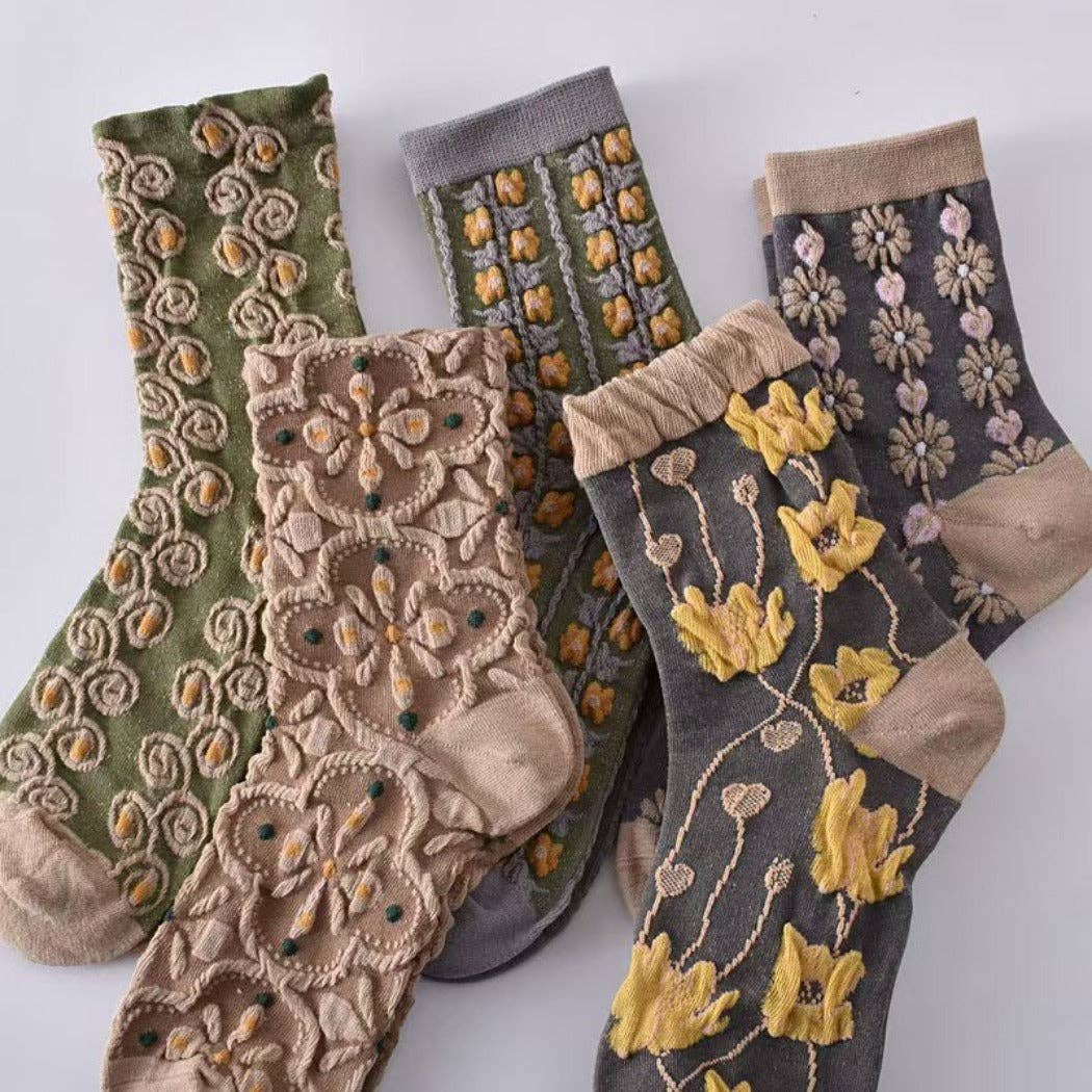 Floral Knit Socks
