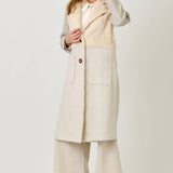 61307 Color Blocked Long Coat