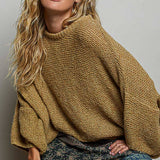 Solid Color Oversized Chunky Knit Pullover Soft Sweater Top