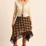 Marled Knit Button-Front V-Neck Raglan-Sleeve Cardigan