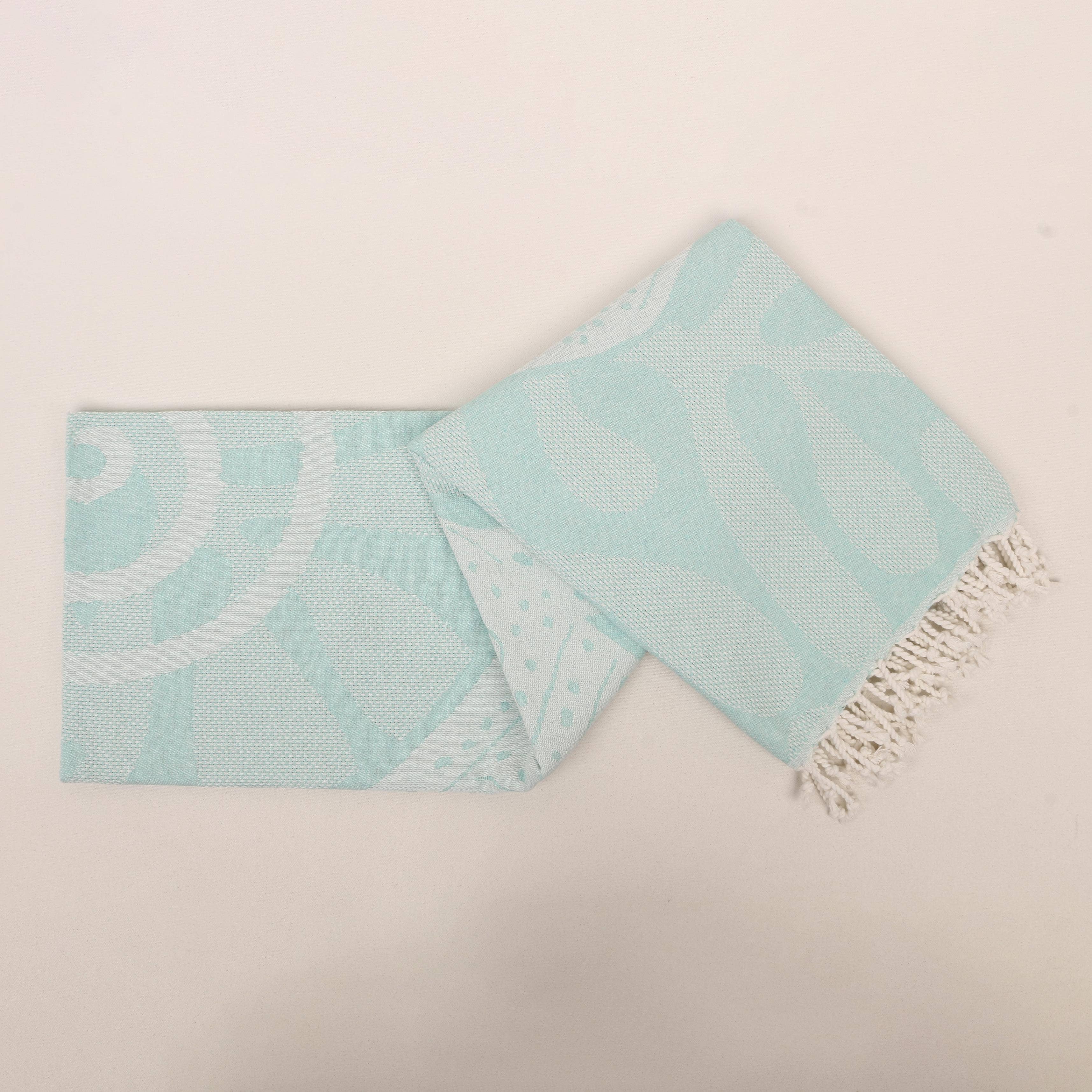 Turkish Cotton Towel with Whale Motif – Spa, Bath or Travel