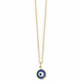 Calming Blue Eye Charm Gold Necklace