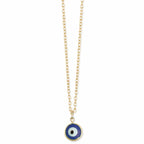 Calming Blue Eye Charm Gold Necklace