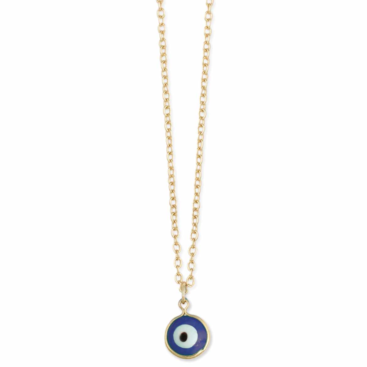 Calming Blue Eye Charm Gold Necklace