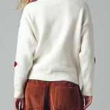 Bunny Motif Heart Sweater