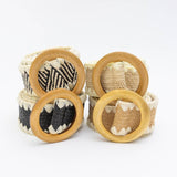 Whipstitch Raffia Belt with Wooden Round Buckle