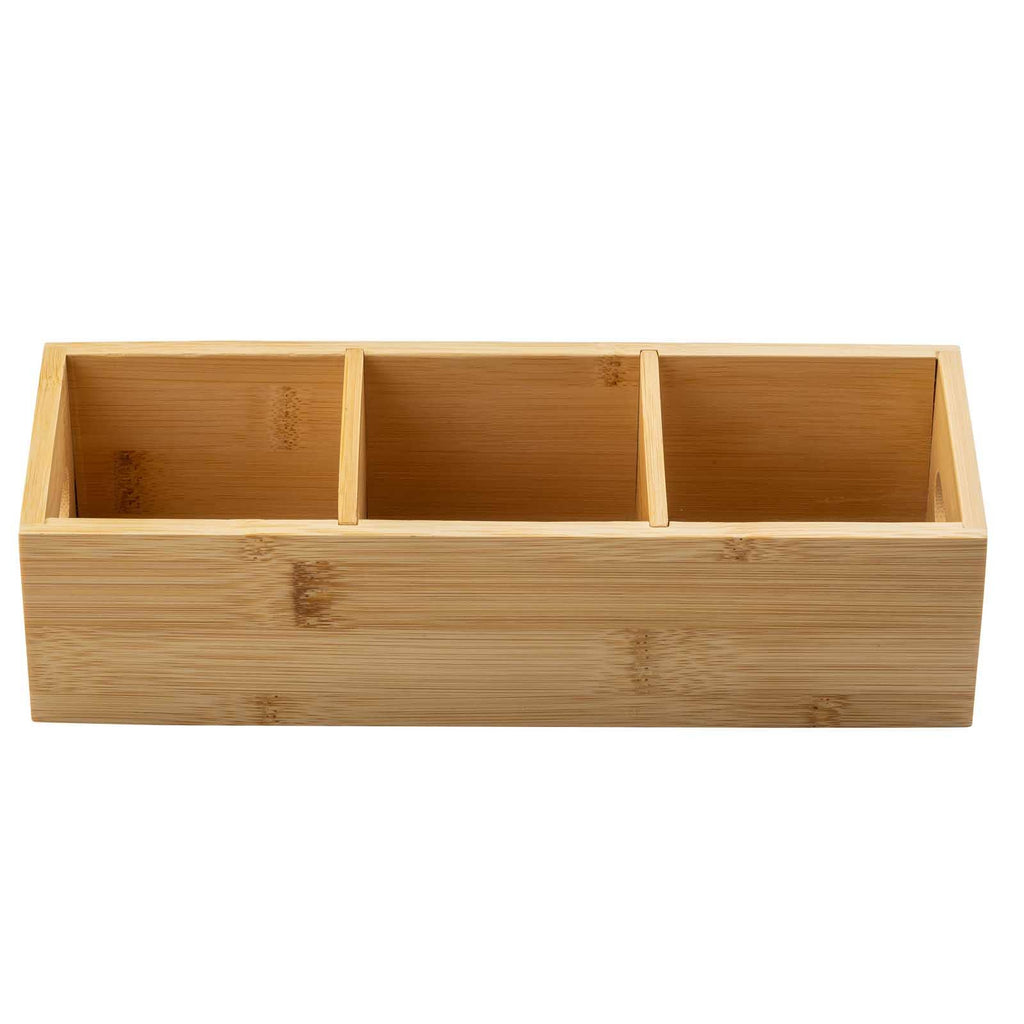 3 Compartment Bamboo Tea Bag Holder