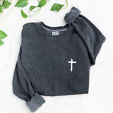 "JESUS HAS MY BACK" Graphic Sweatshirt