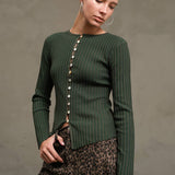 Slim Fit Knit Button Top - RTK1029