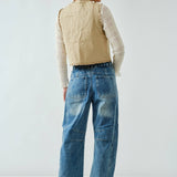 AJP5114 EMBROIDERED DETAIL COTTON BARREL PANTS
