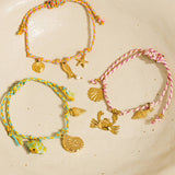 Menton 18K Gold Non-Tarnish Summer Rope Charm Bracelet