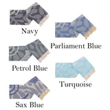 Turkish Cotton Towel with Whale Motif – Spa, Bath or Travel