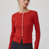 Button Ribbed Knit Cardigan - RTK1133