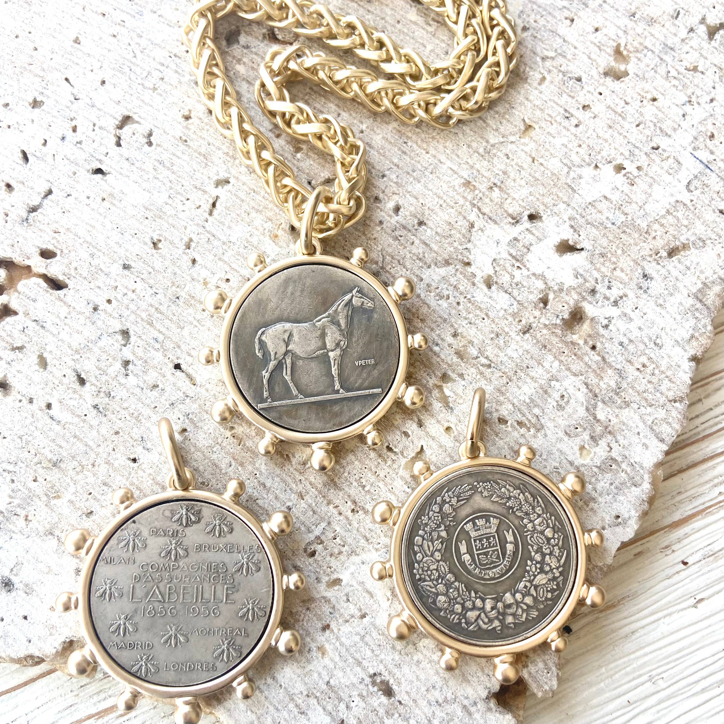 Matte Gold Coin Necklace