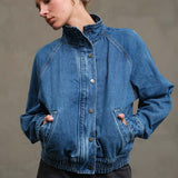 Washed Denim Bomber Jacket - RJ1071