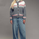 Nordic Wool Blend Toggle Buttons Cardigan