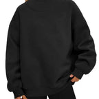 Oversized Mock Neck Top Sweatshirt