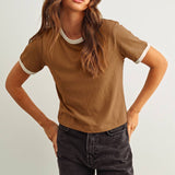 ET6334   SHORT SLEEVE RINGER TOP