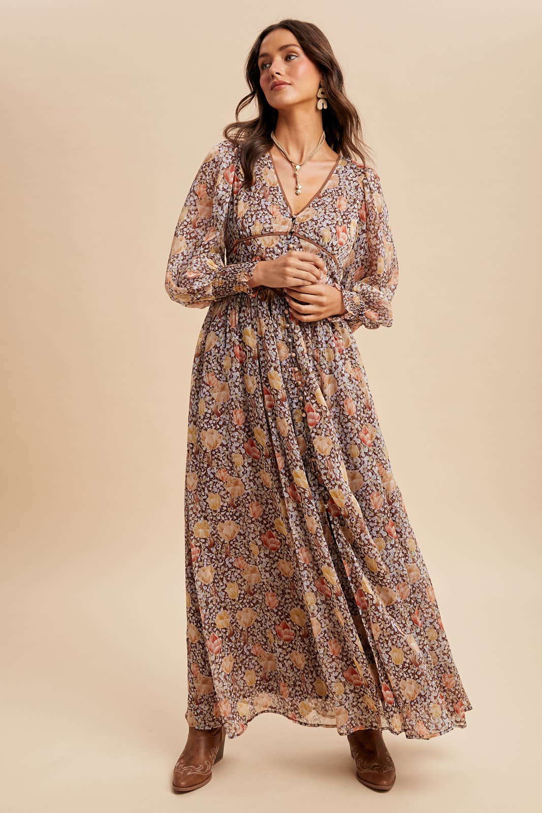 Flowy Button Down Maxi Dress