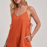 GAME DAY TWILL COLOR DENIM CASUAL SUMMER CHEER UP ROMPER