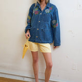 Floral Embroidered Denim Jacket - RJ1130