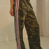 Washed Camo Printed Cotton Pants