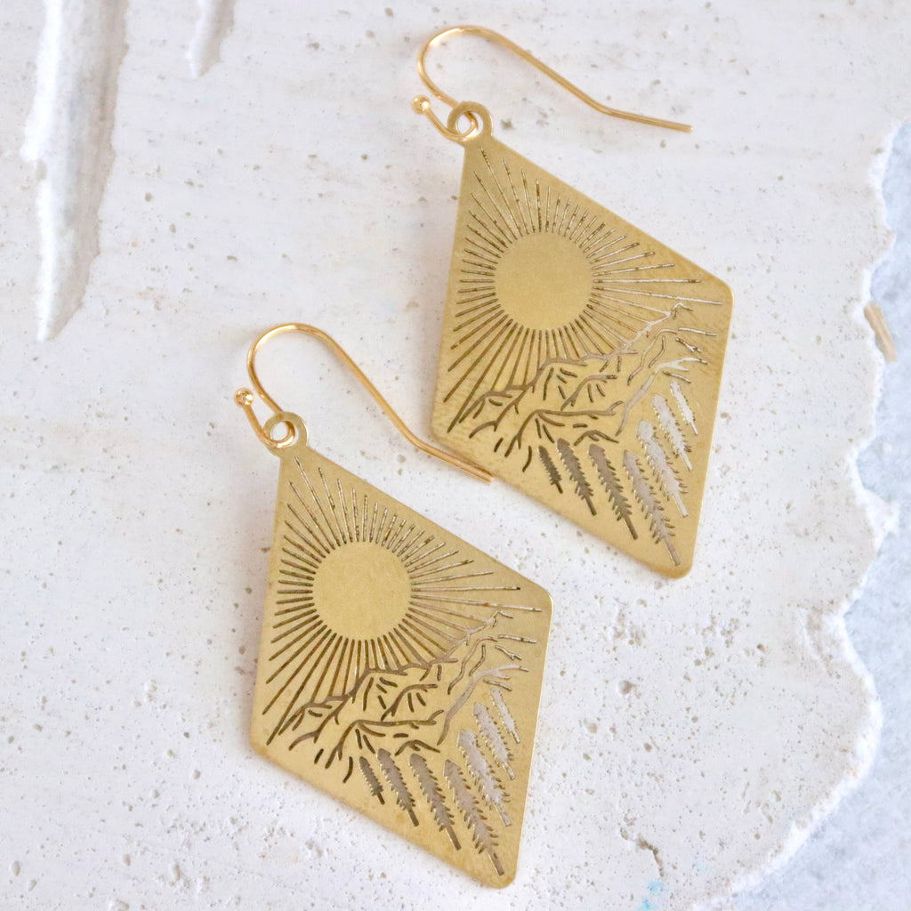 Brass Mountain Sunset Earrings