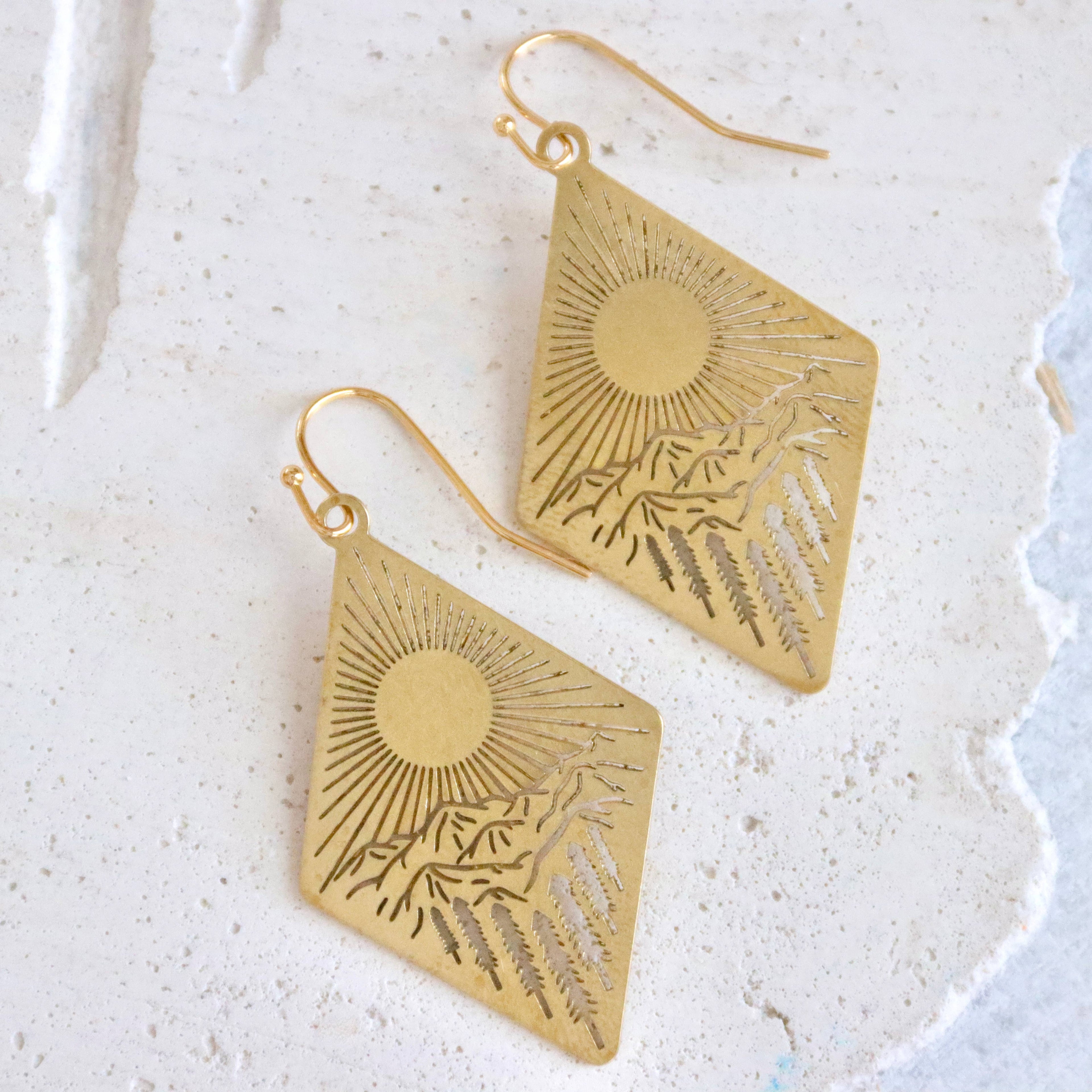 Brass Mountain Sunset Earrings