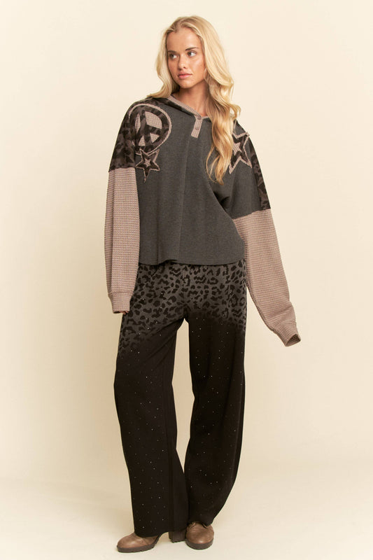 Star & Peace Patchwork Hoodie