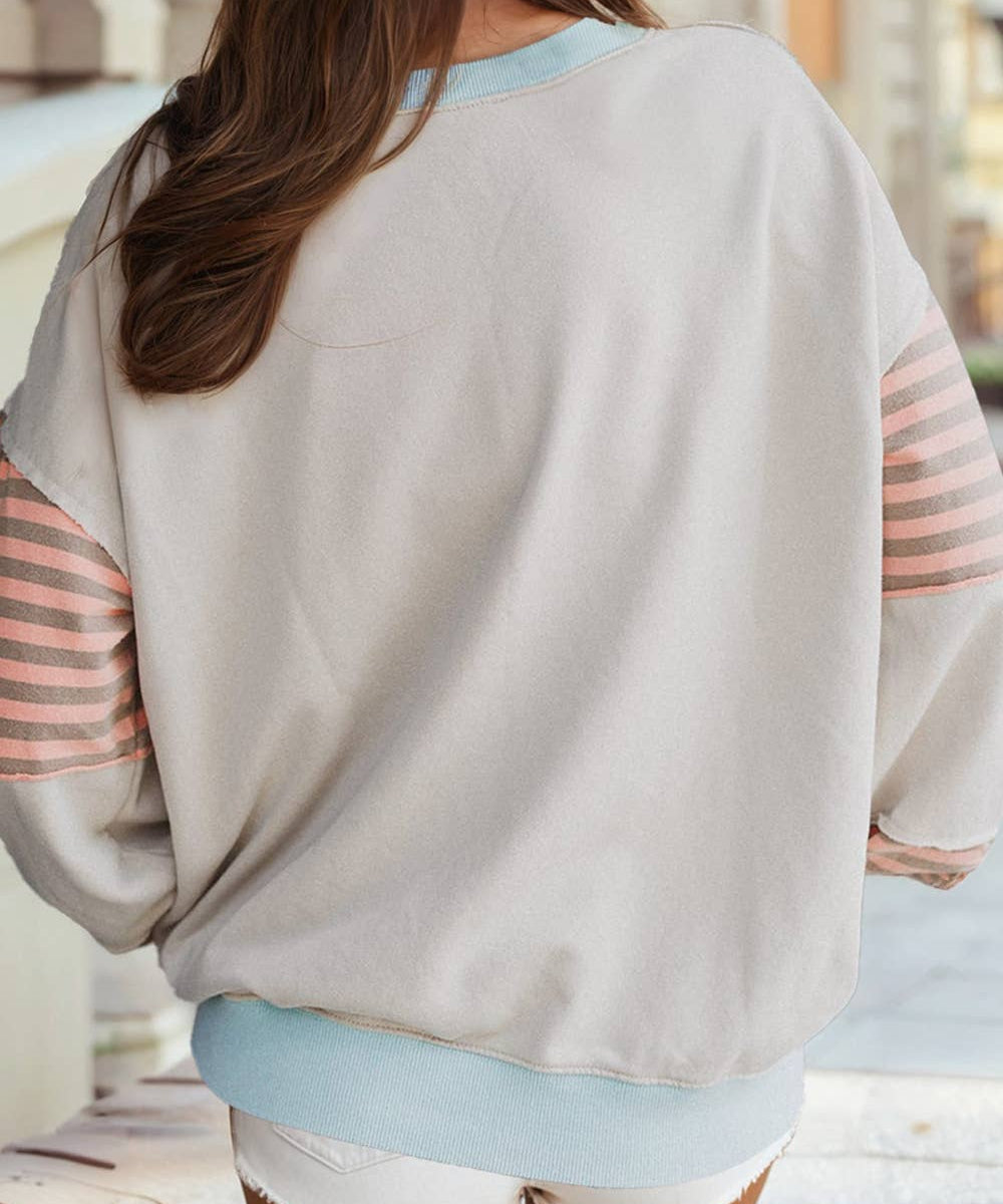 Striped Colorblock Sweatshirt