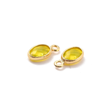 Gold Oval Framed Glass Charms - Assorted