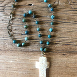 Carved Bone Cross Necklace